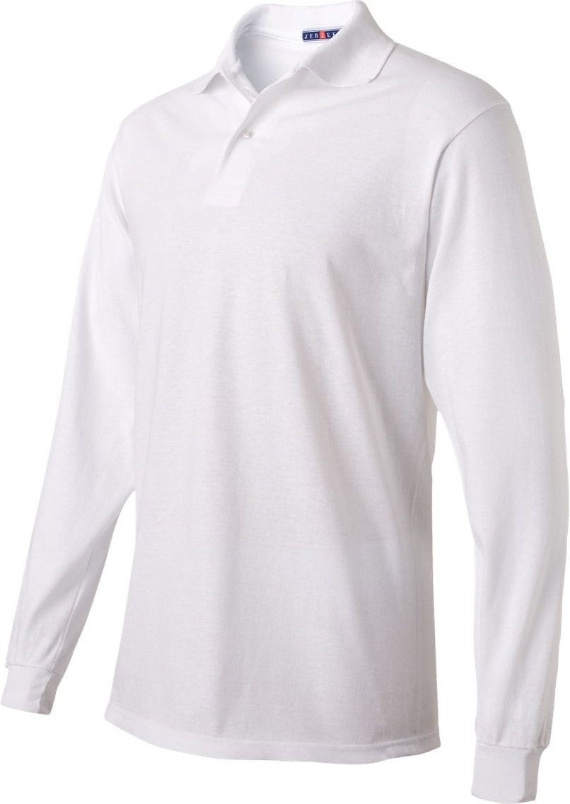 no-logo Jerzees SpotShield™ 50/50 Long Sleeve Polo-Sport Shirts-JERZEES-Thread Logic