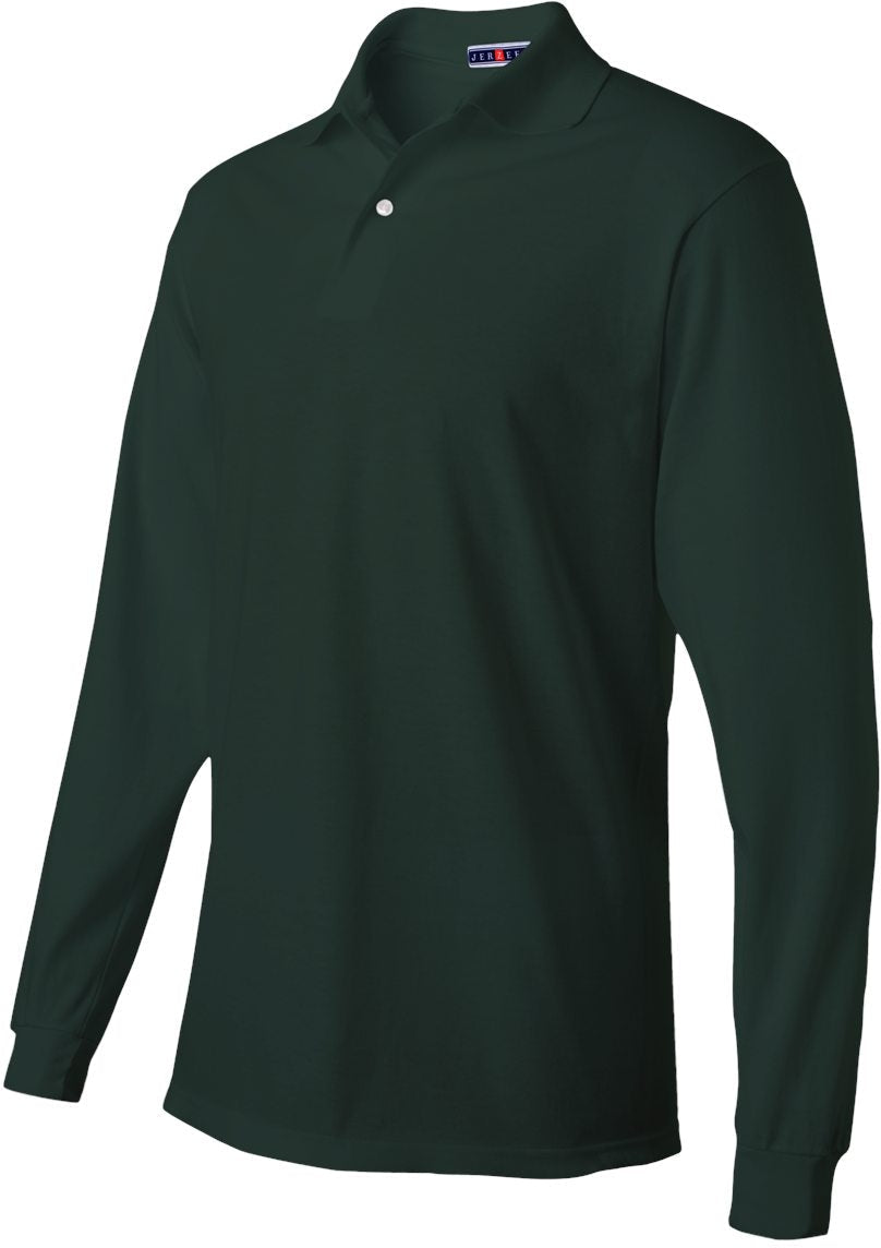 no-logo Jerzees SpotShield™ 50/50 Long Sleeve Polo-Sport Shirts-JERZEES-Thread Logic