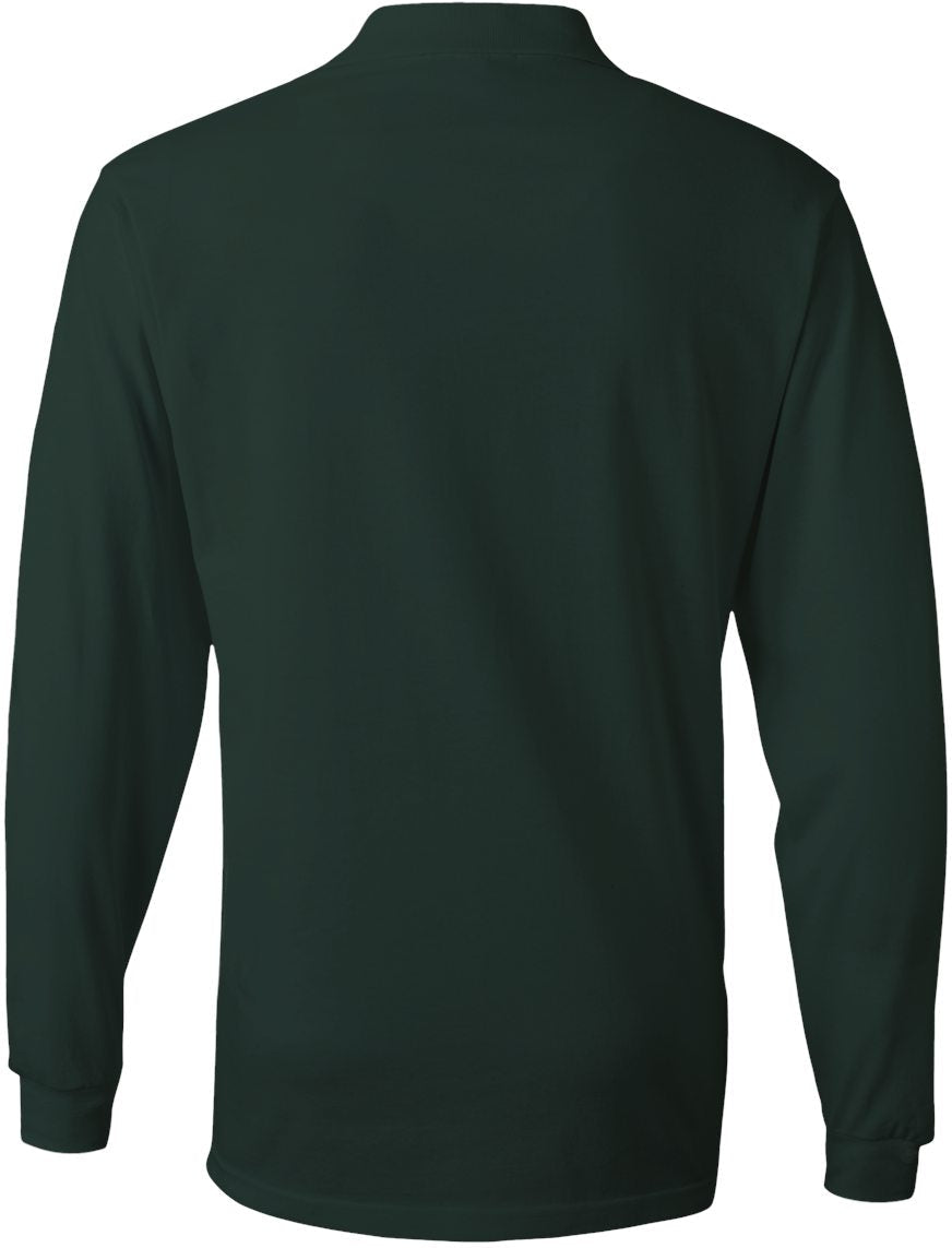 no-logo Jerzees SpotShield™ 50/50 Long Sleeve Polo-Sport Shirts-JERZEES-Thread Logic