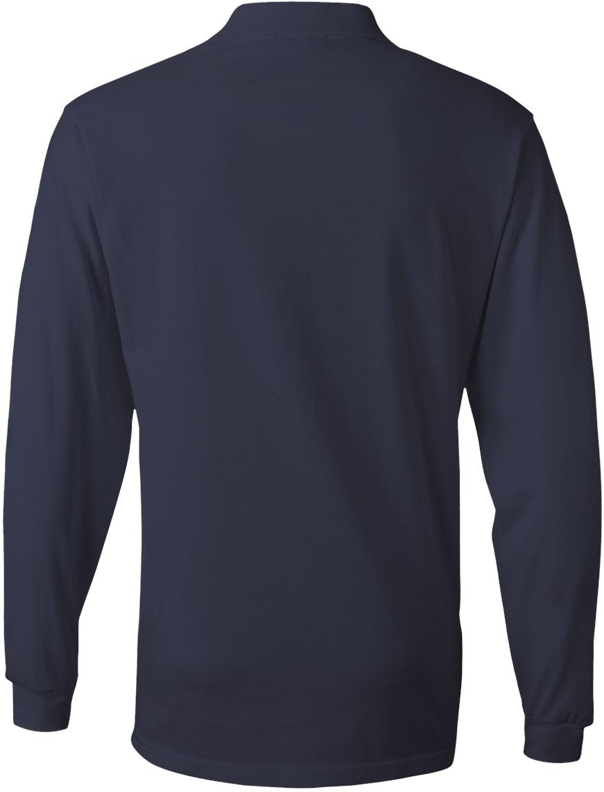 no-logo Jerzees SpotShield™ 50/50 Long Sleeve Polo-Sport Shirts-JERZEES-Thread Logic