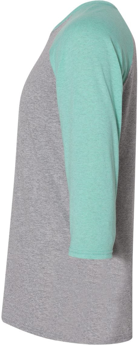 no-logo Jerzees Triblend Three-Quarter Raglan Baseball T-Shirt-T-Shirts-JERZEES-Thread Logic