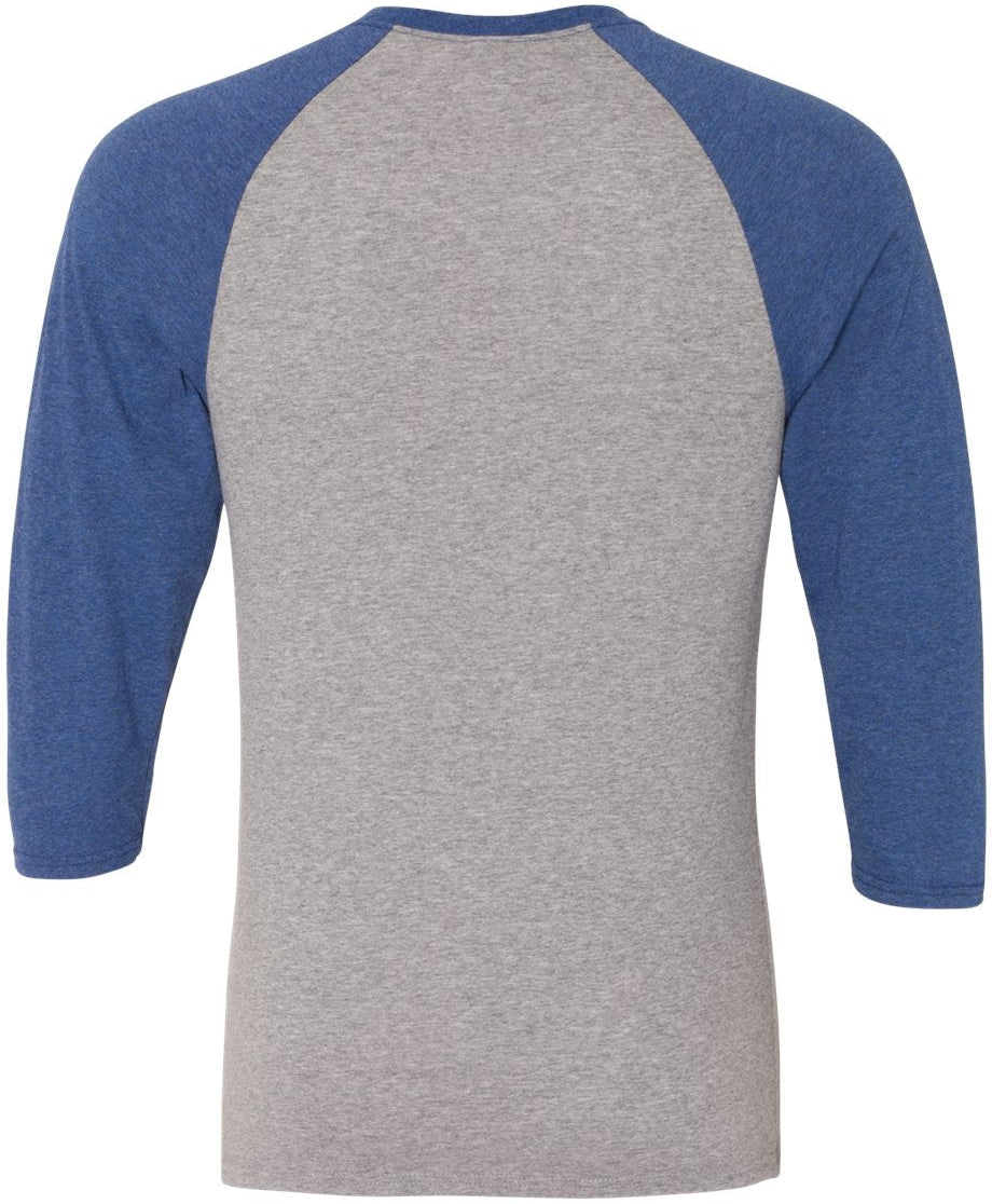no-logo Jerzees Triblend Three-Quarter Raglan Baseball T-Shirt-T-Shirts-JERZEES-Thread Logic