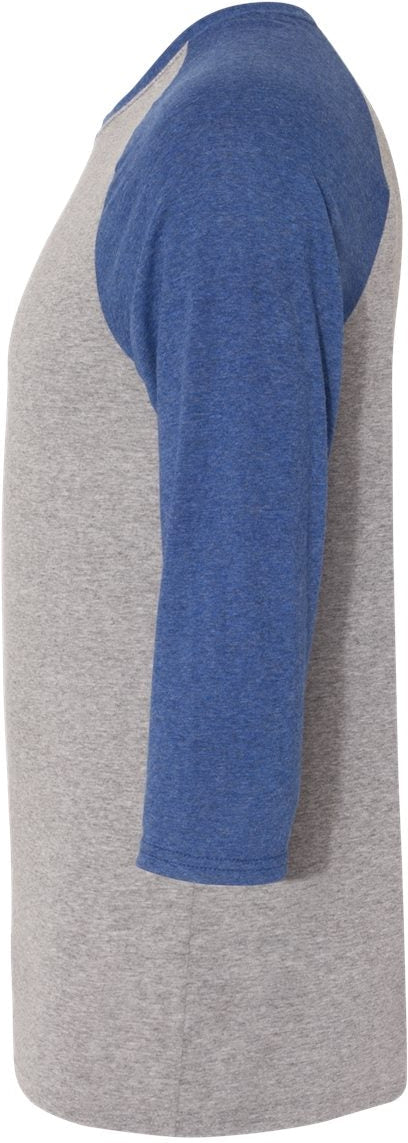 no-logo Jerzees Triblend Three-Quarter Raglan Baseball T-Shirt-T-Shirts-JERZEES-Thread Logic