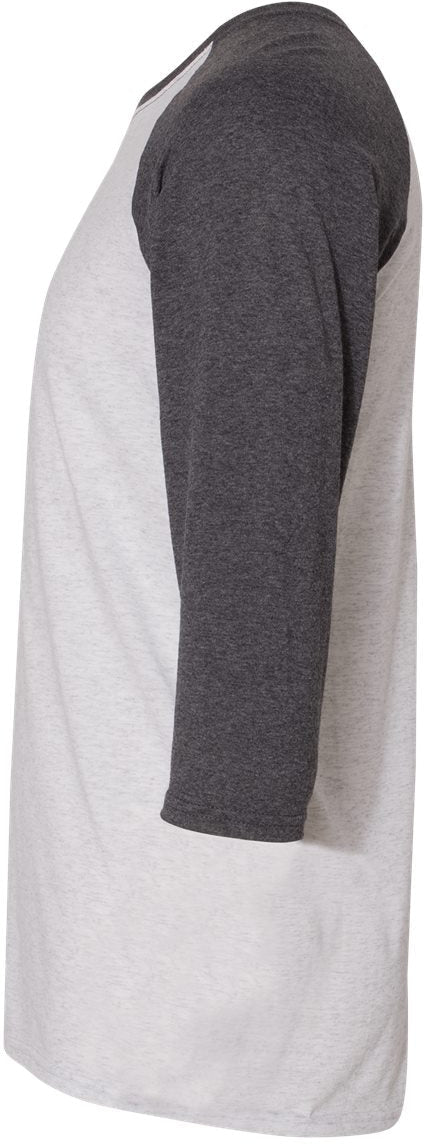 no-logo Jerzees Triblend Three-Quarter Raglan Baseball T-Shirt-T-Shirts-JERZEES-Thread Logic