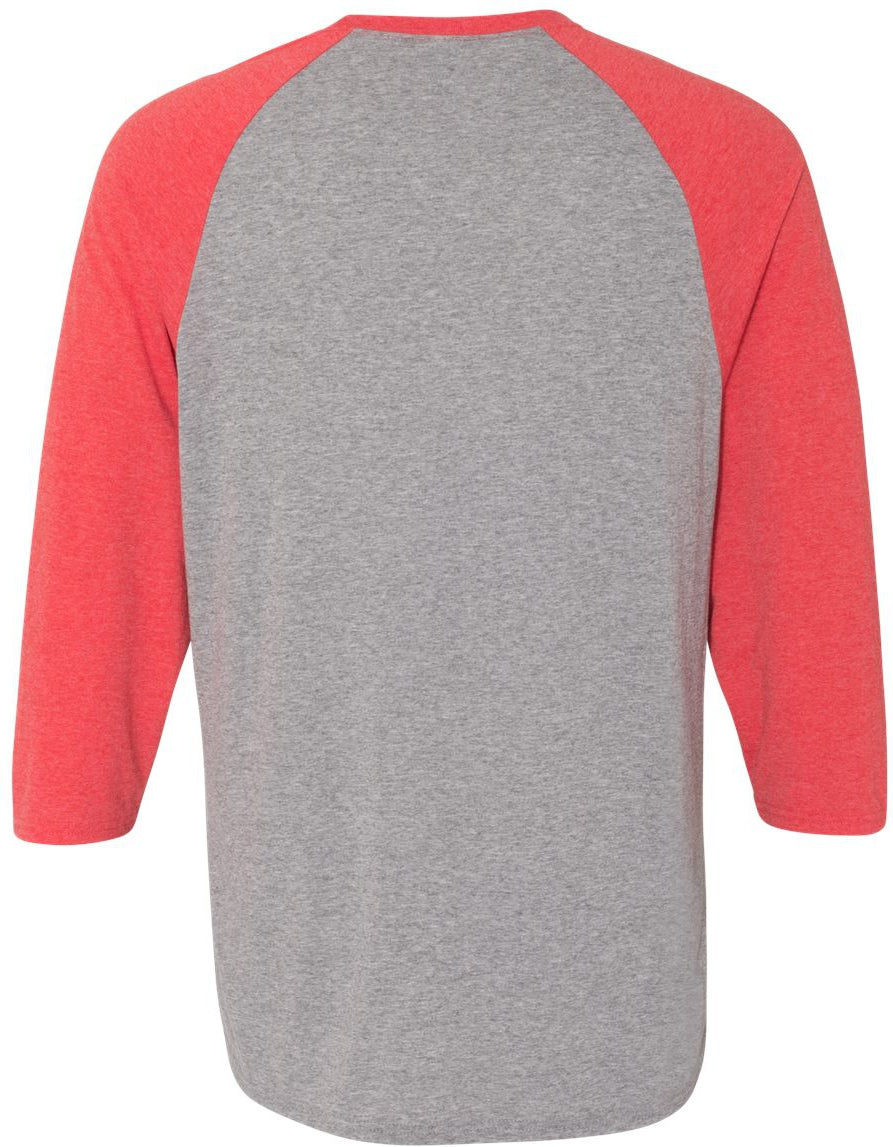 no-logo Jerzees Triblend Three-Quarter Raglan Baseball T-Shirt-T-Shirts-JERZEES-Thread Logic