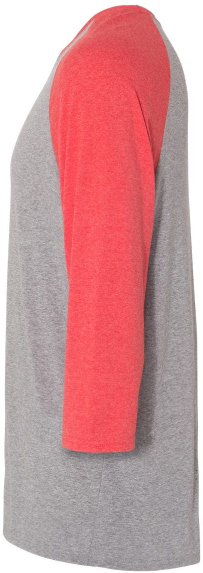 no-logo Jerzees Triblend Three-Quarter Raglan Baseball T-Shirt-T-Shirts-JERZEES-Thread Logic