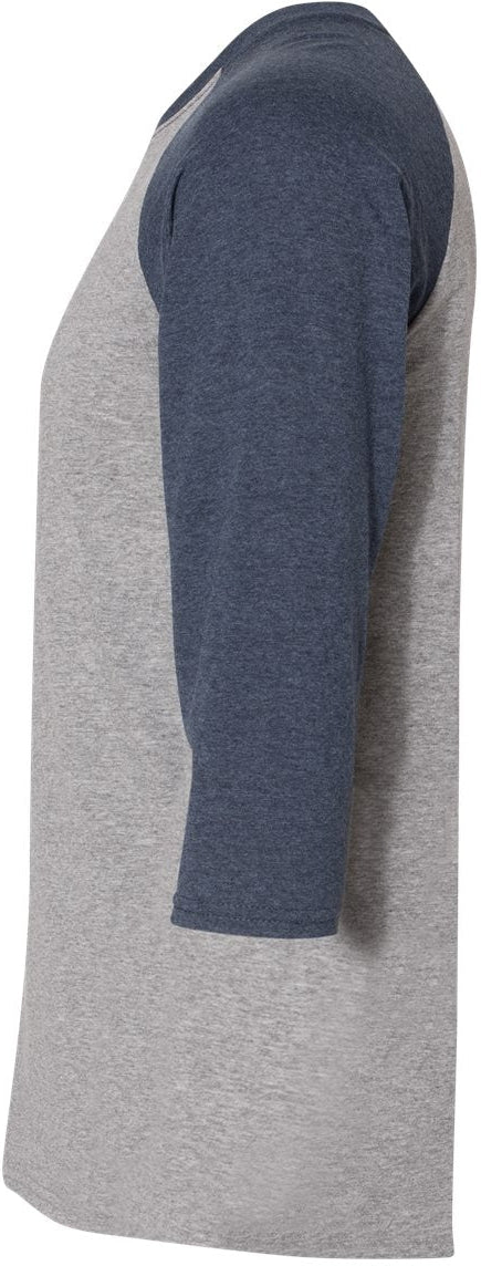 no-logo Jerzees Triblend Three-Quarter Raglan Baseball T-Shirt-T-Shirts-JERZEES-Thread Logic