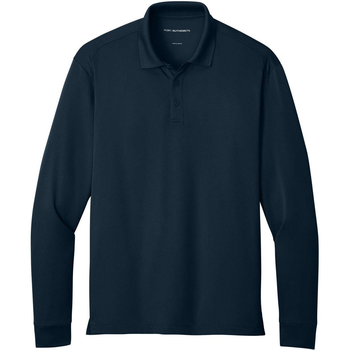 no-logo Port Authority Wearever Performance Pique Long Sleeve Polo
