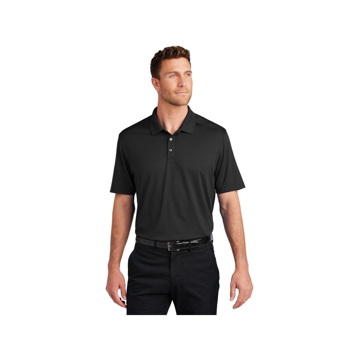 no-logo Port Authority City Stretch Flat Knit Polo-Port Authority-Thread Logic