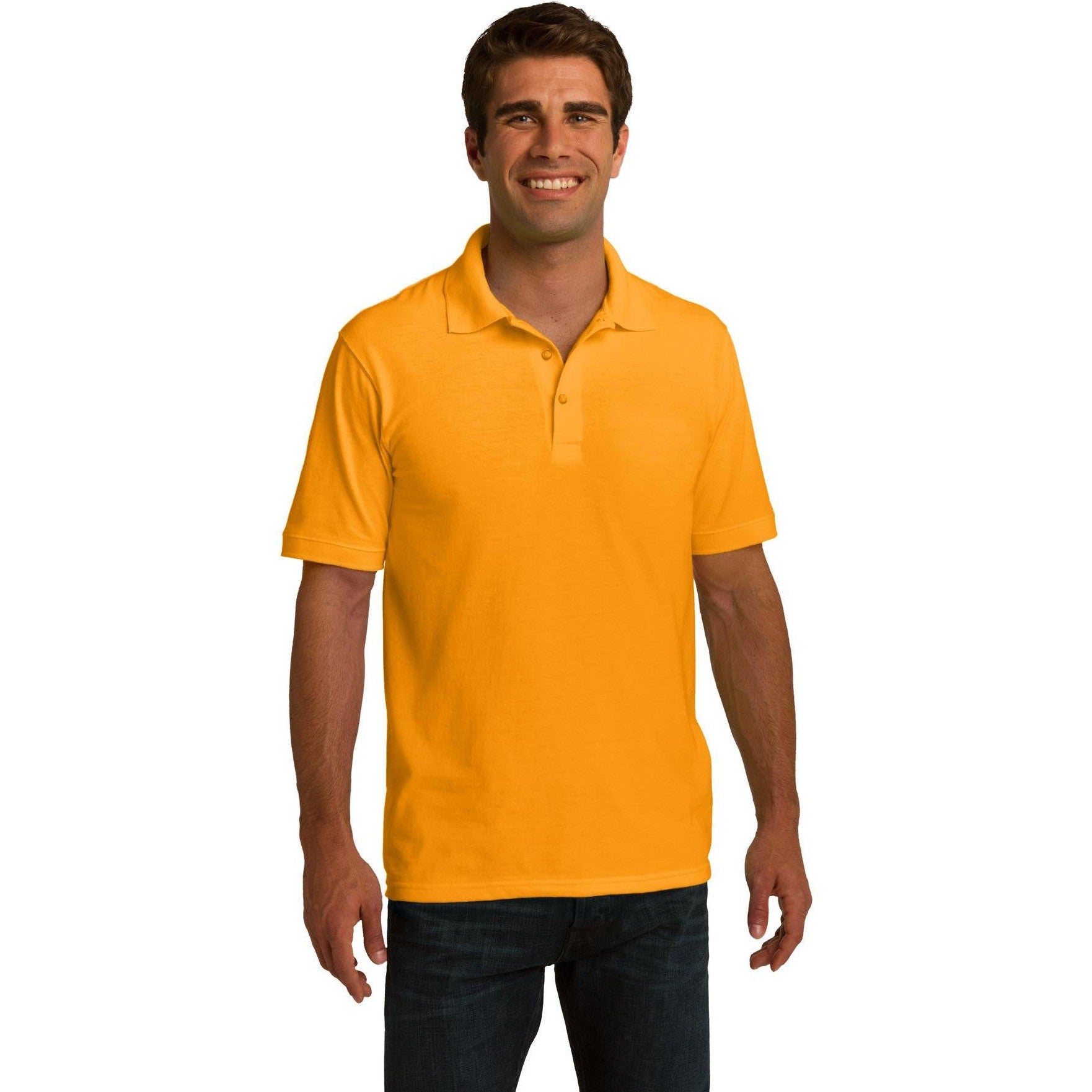 no-logo CLOSEOUT - Port & Company Ring Spun Pique Polo-Port & Company-Gold-L-Thread Logic