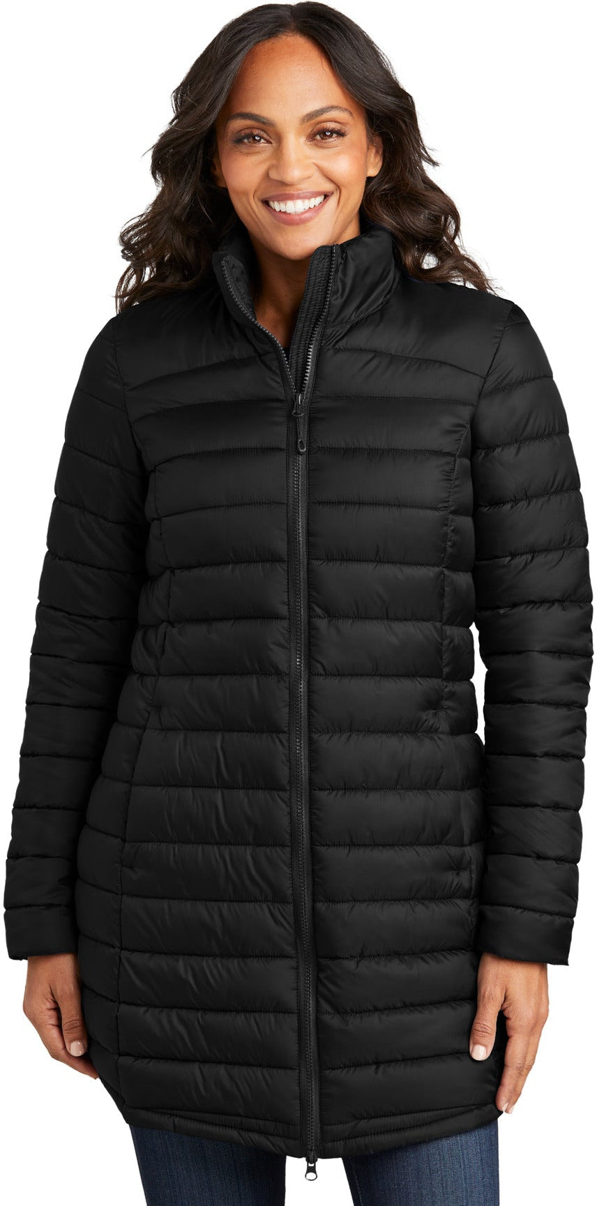 no-logo Port Authority Ladies Horizon Puffy Long Jacket-Port Authority-Thread Logic