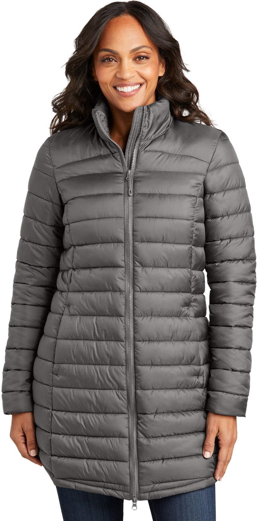 no-logo Port Authority Ladies Horizon Puffy Long Jacket-Port Authority-Thread Logic