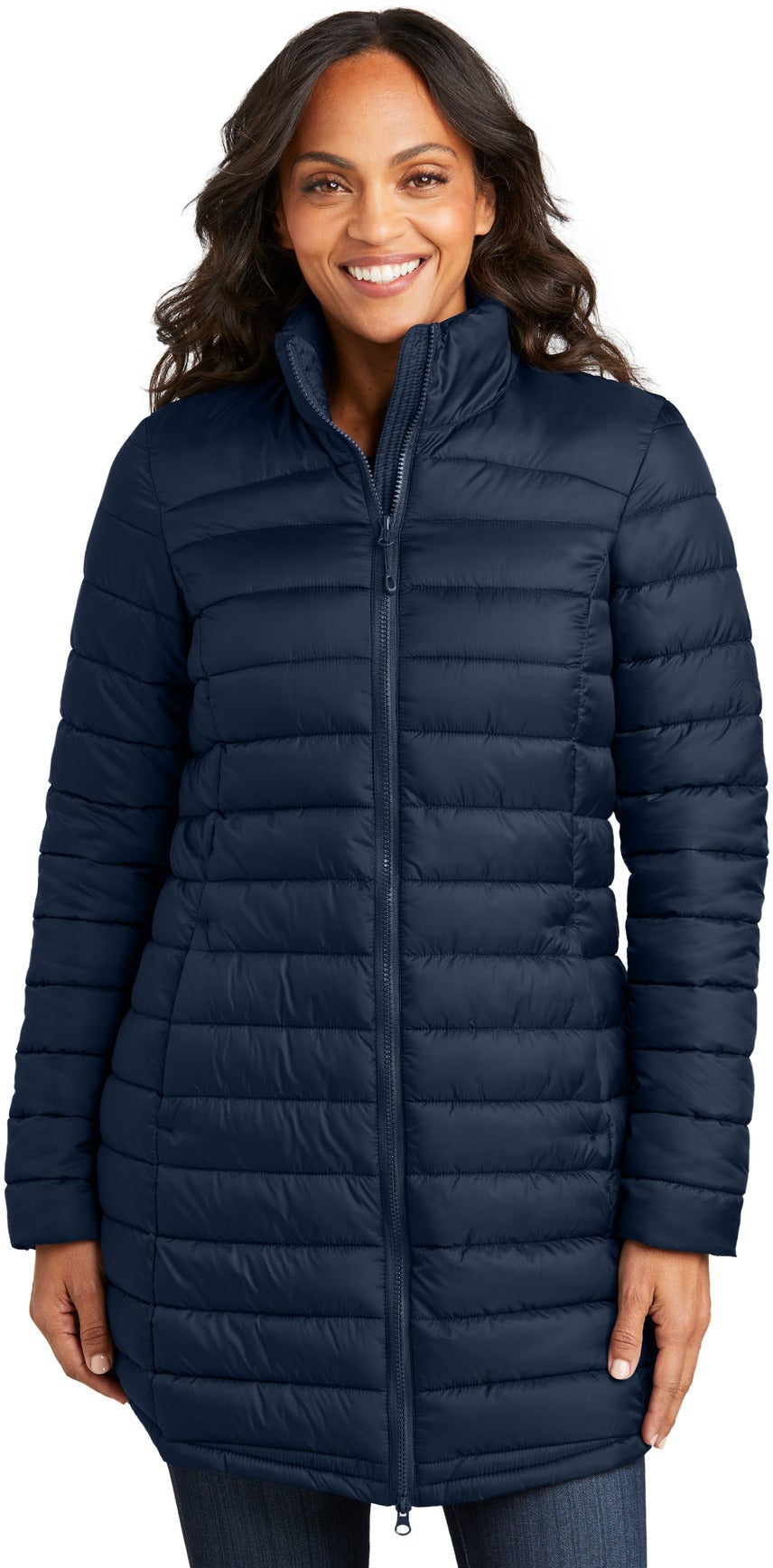 no-logo Port Authority Ladies Horizon Puffy Long Jacket-Port Authority-Thread Logic