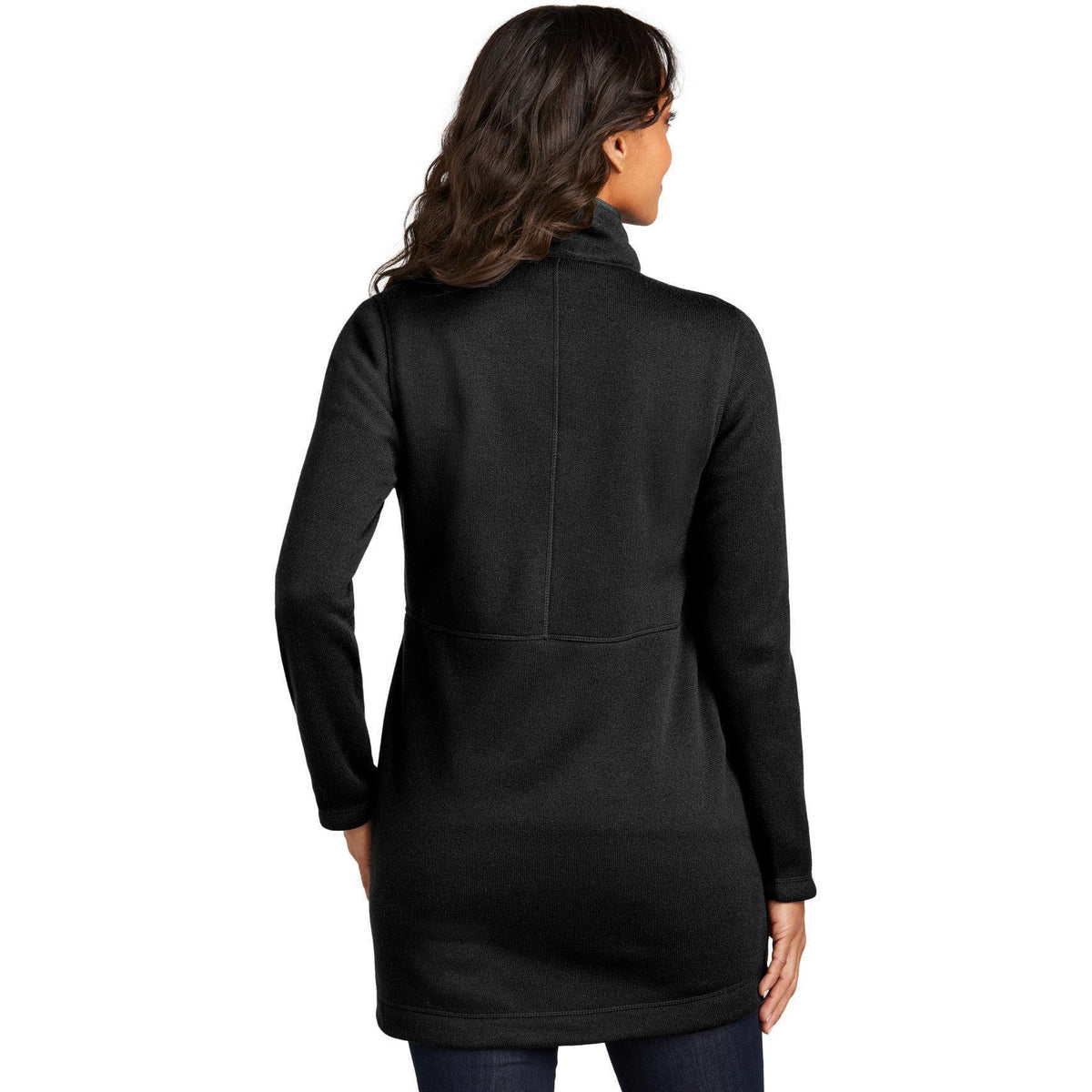 no-logo Port Authority Ladies Arc Sweater Fleece Long Jacket-Port Authority-Thread Logic