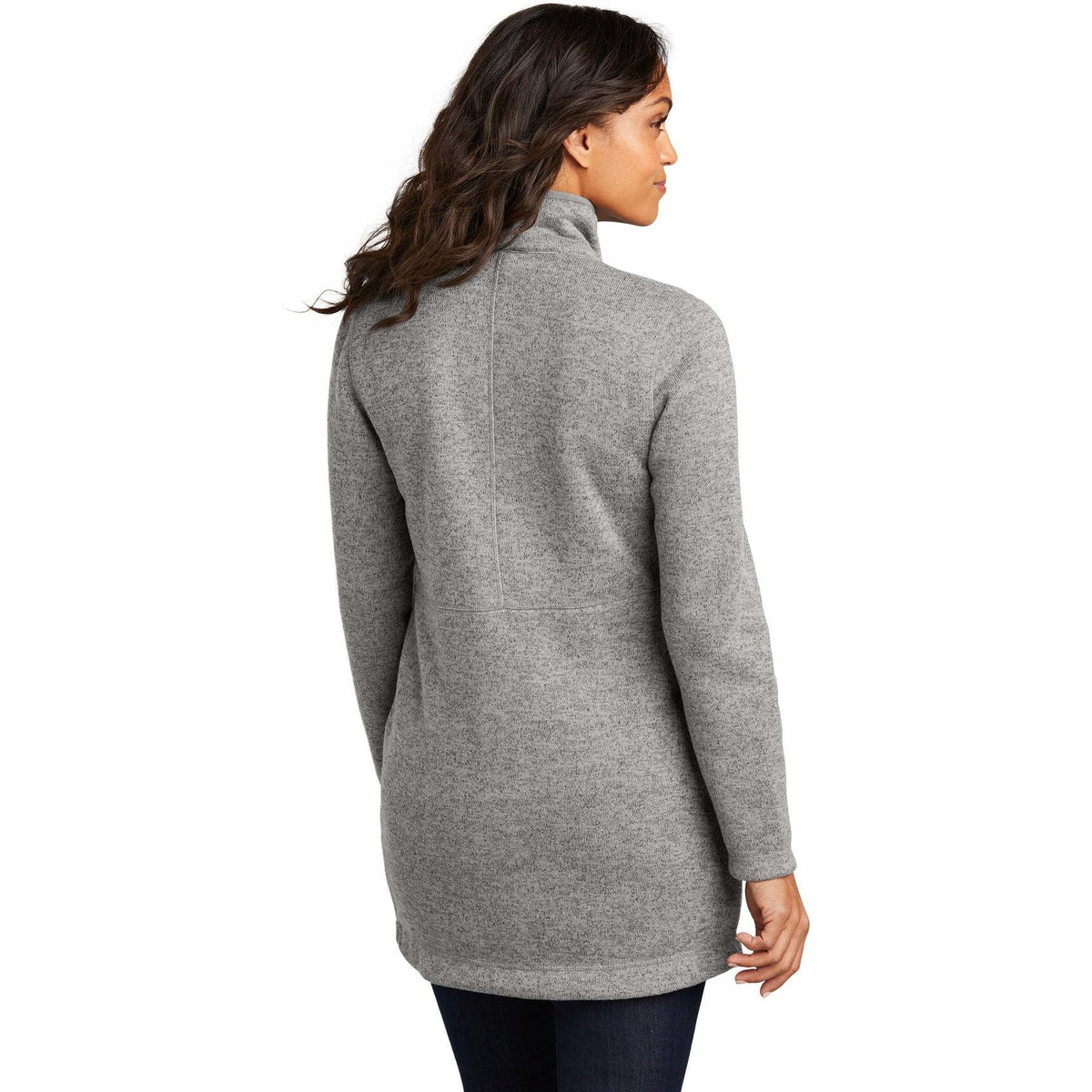 no-logo Port Authority Ladies Arc Sweater Fleece Long Jacket-Port Authority-Thread Logic