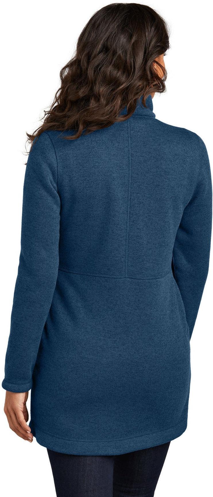 no-logo Port Authority Ladies Arc Sweater Fleece Long Jacket-Port Authority-Thread Logic