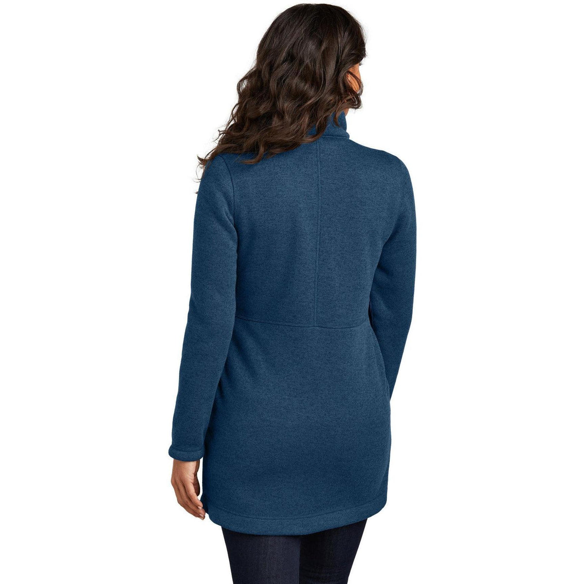 no-logo Port Authority Ladies Arc Sweater Fleece Long Jacket-Port Authority-Thread Logic