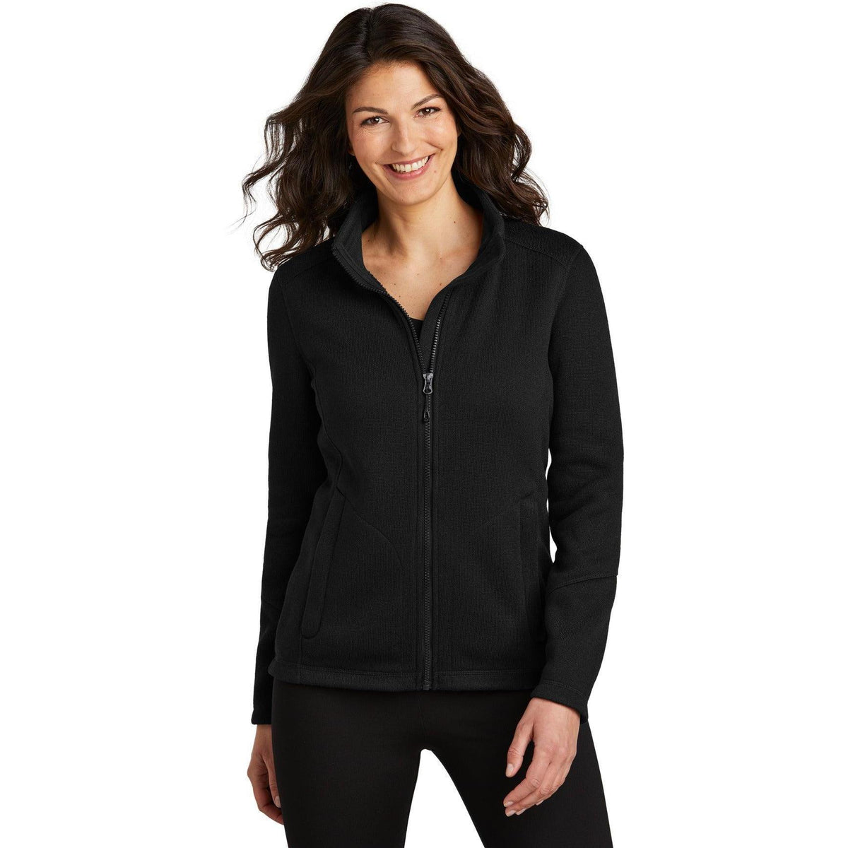 no-logo Port Authority Ladies Arc Sweater Fleece Jacket-Port Authority-Thread Logic