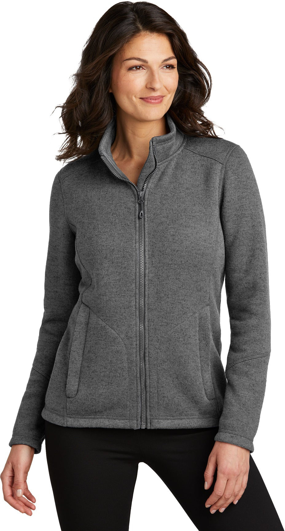 no-logo Port Authority Ladies Arc Sweater Fleece Jacket-Port Authority-Thread Logic