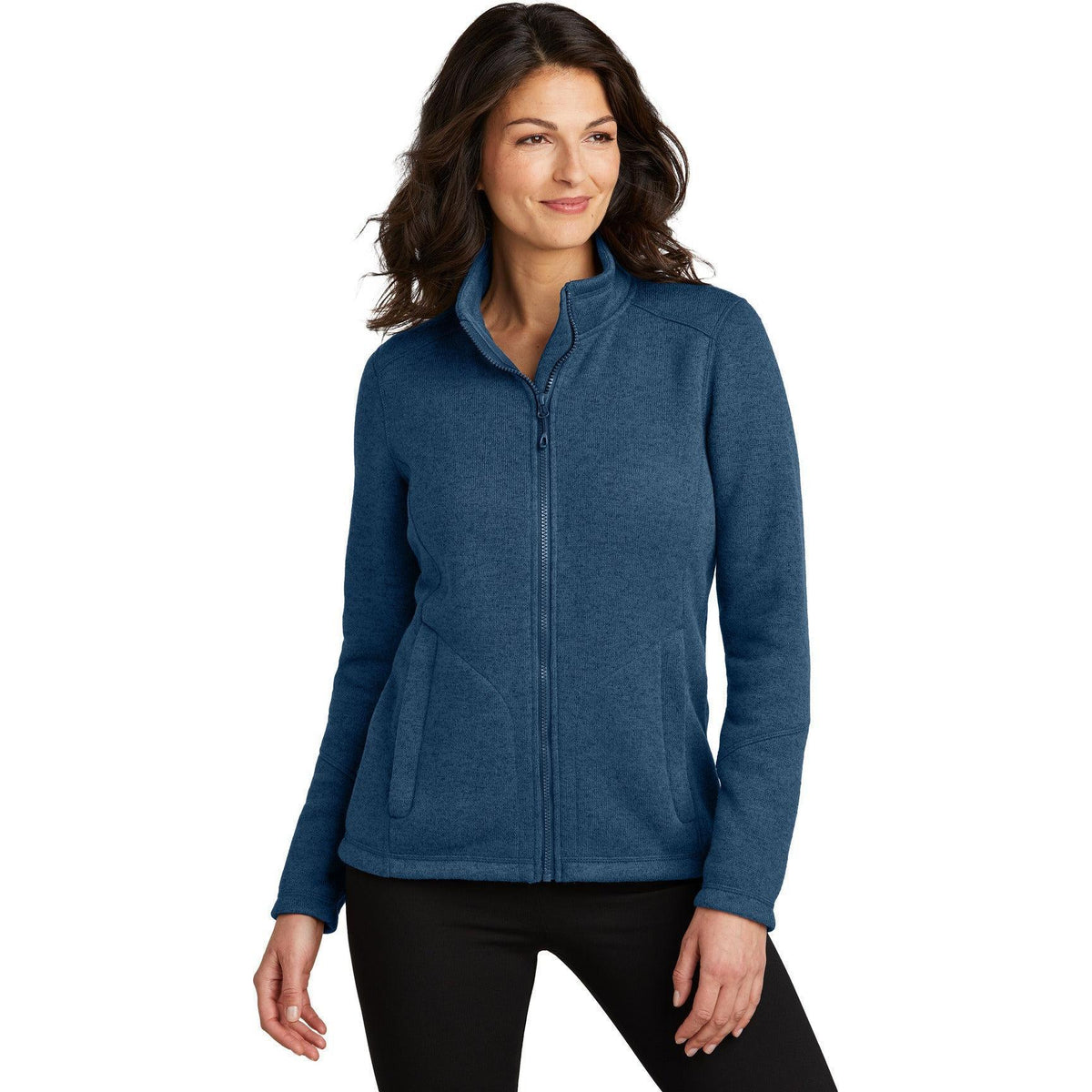 no-logo Port Authority Ladies Arc Sweater Fleece Jacket-Port Authority-Thread Logic