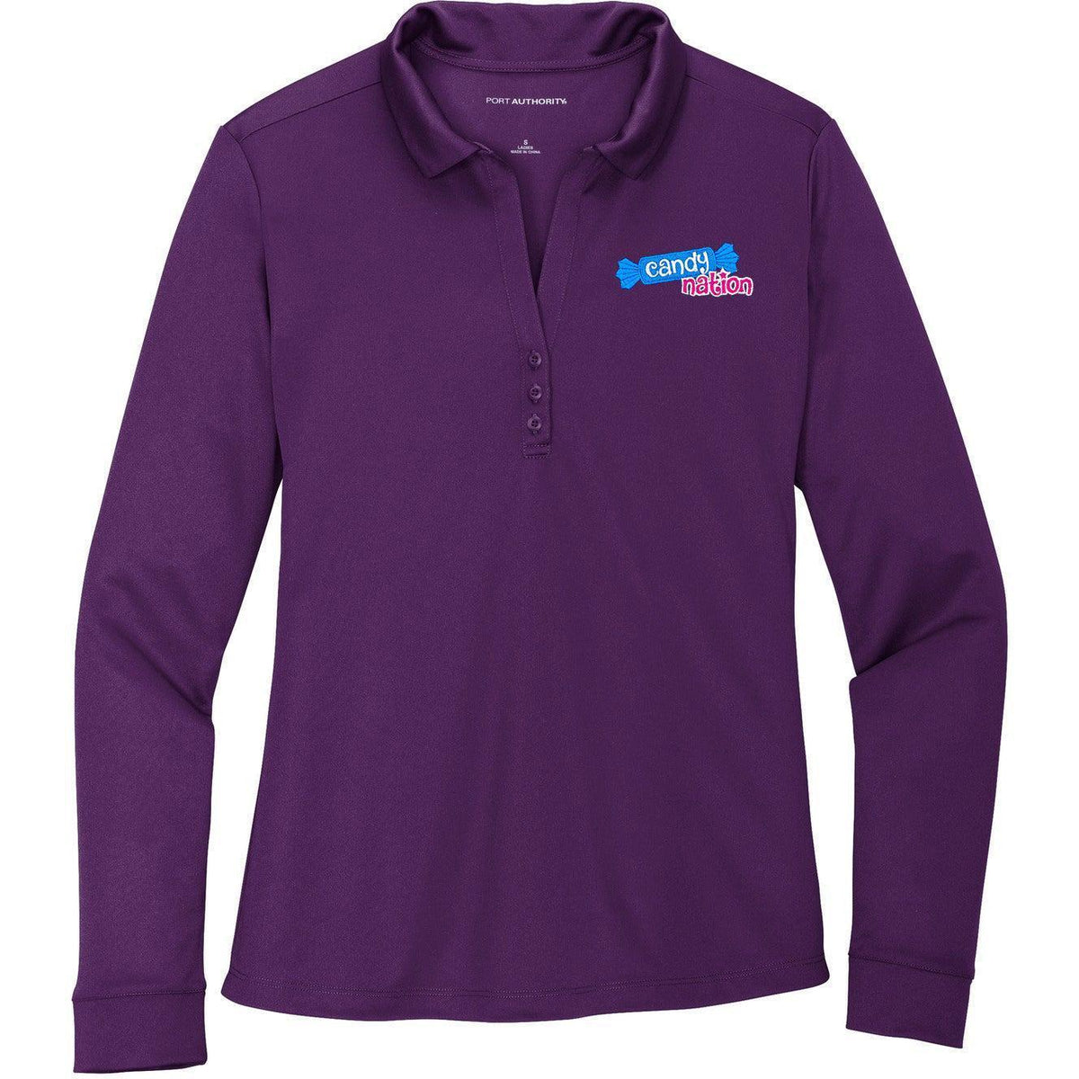 no-logo Port Authority Women's Silk Touch Performance Long Sleeve Polo-Polos-Port Authority-Thread Logic