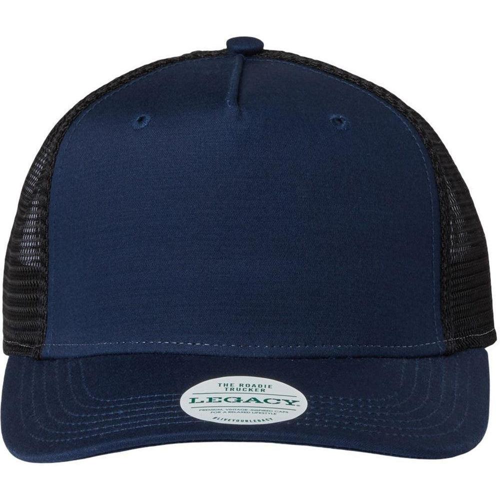 no-logo LEGACY Five-Panel Trucker Cap-Apparel-LEGACY-Navy Slub/ Black-Adjustable-Thread Logic