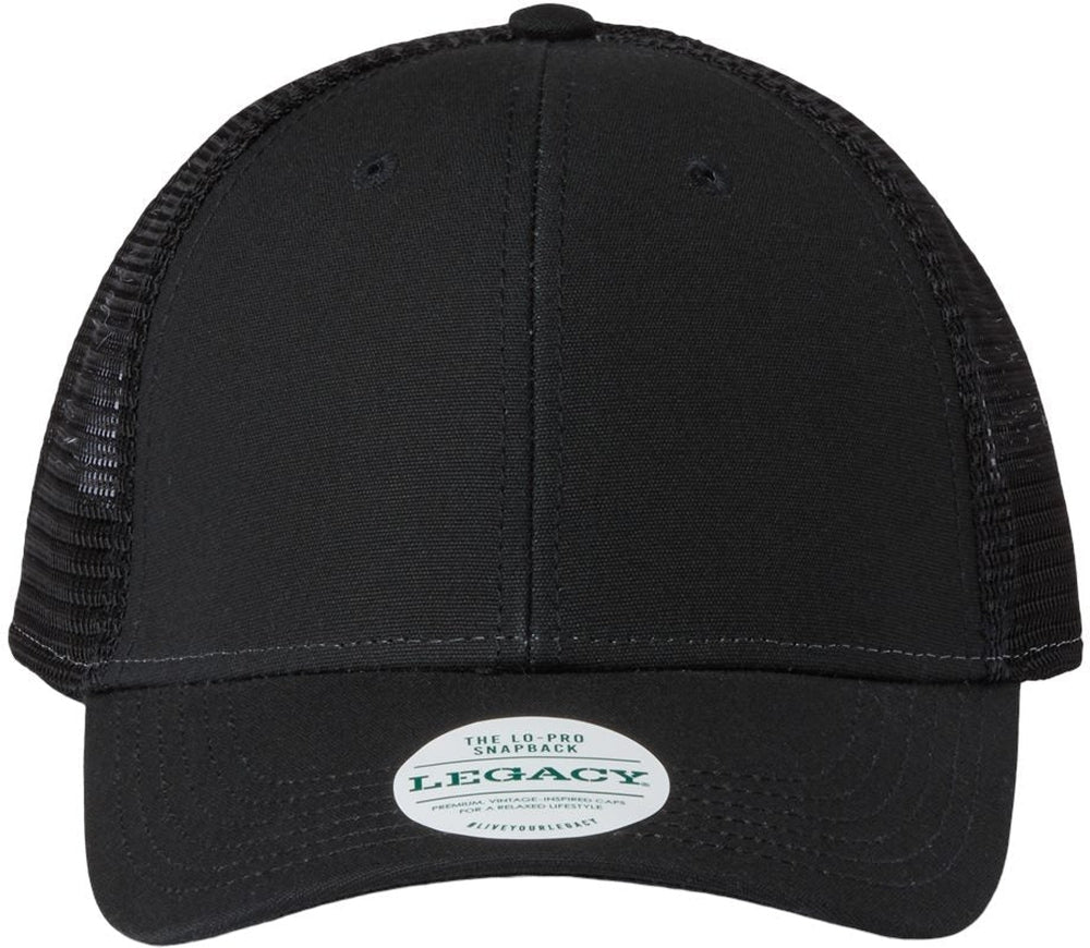 LEGACY Lo-Pro Snapback Trucker Cap-Apparel-LEGACY-Black/ Black-Adjustable-Thread Logic