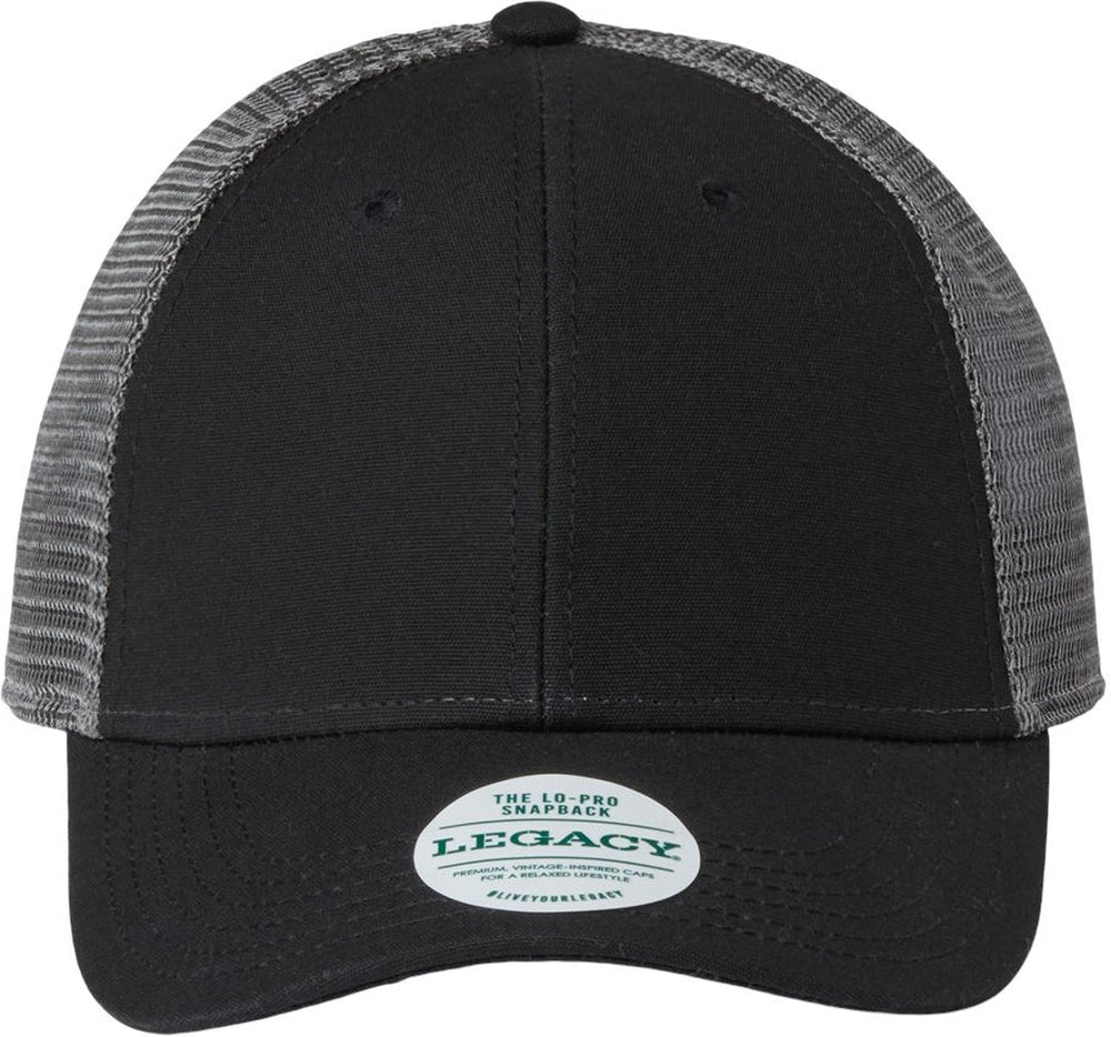 LEGACY Lo-Pro Snapback Trucker Cap-Apparel-LEGACY-Black/ Dark Grey-Adjustable-Thread Logic