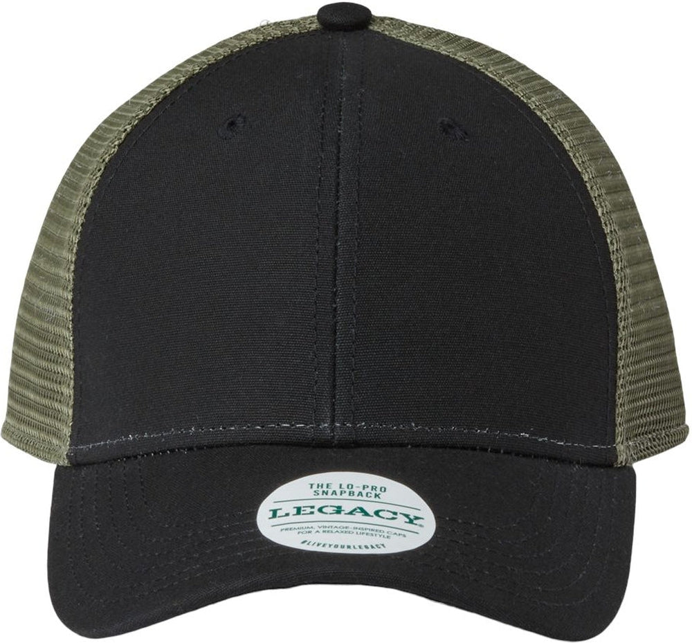 LEGACY Lo-Pro Snapback Trucker Cap-Apparel-LEGACY-Black/ Light Olive-Adjustable-Thread Logic