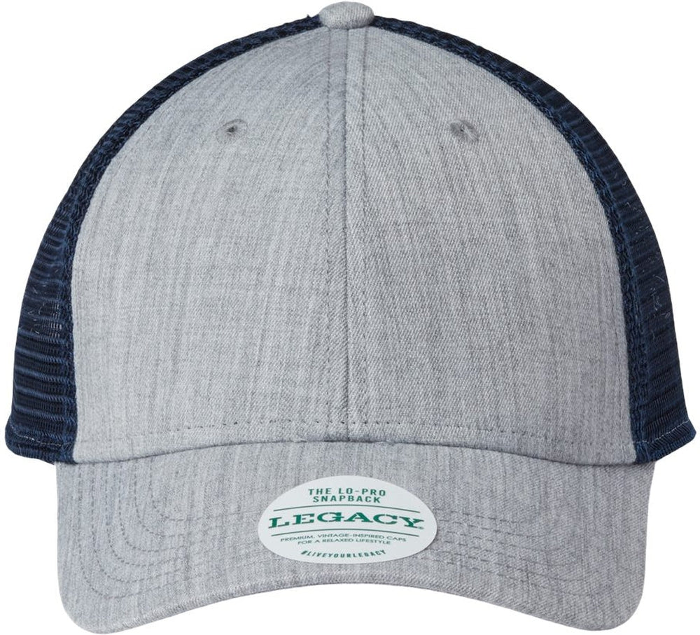 LEGACY Lo-Pro Snapback Trucker Cap-Apparel-LEGACY-Heather Grey/ Navy-Adjustable-Thread Logic