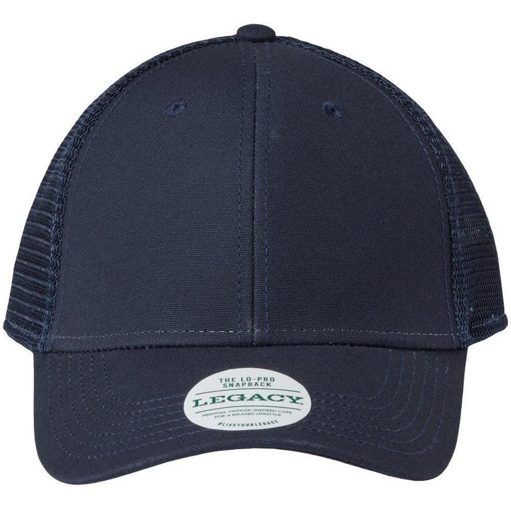 no-logo LEGACY Lo-Pro Snapback Trucker Cap-Apparel-LEGACY-Navy/ Navy-Adjustable-Thread Logic