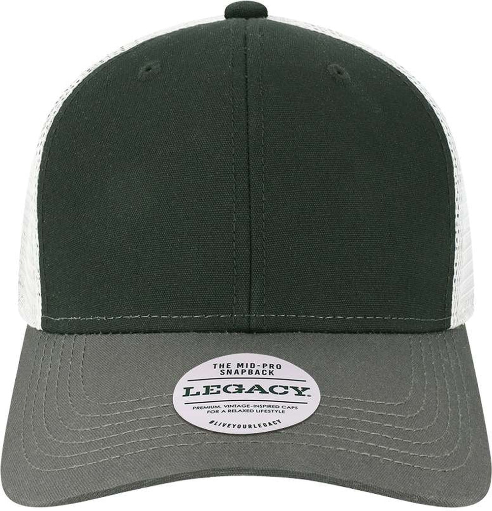 LEGACY Mid-Pro Snapback Trucker Cap-Apparel-LEGACY-Black/ Dark Grey/ Silver-Adjustable-Thread Logic