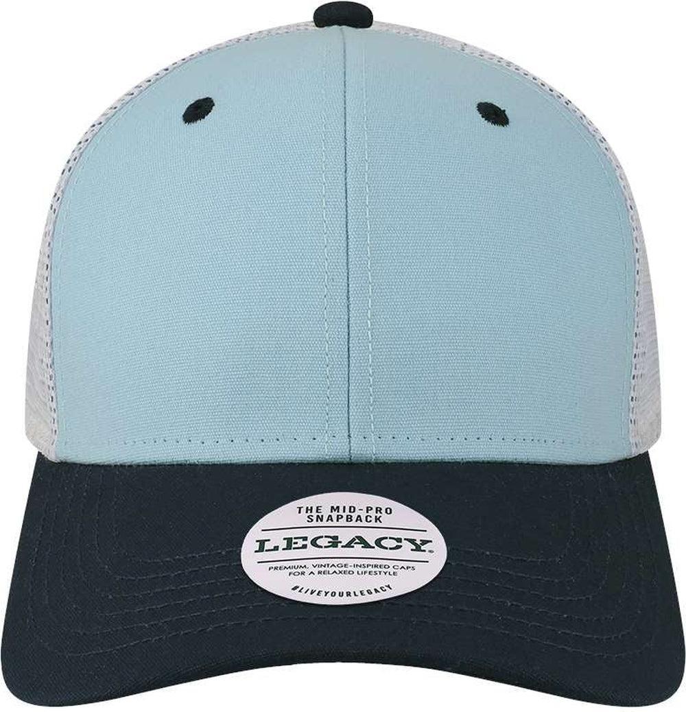LEGACY Mid-Pro Snapback Trucker Cap-Apparel-LEGACY-Light Blue/ Navy/ White-Adjustable-Thread Logic