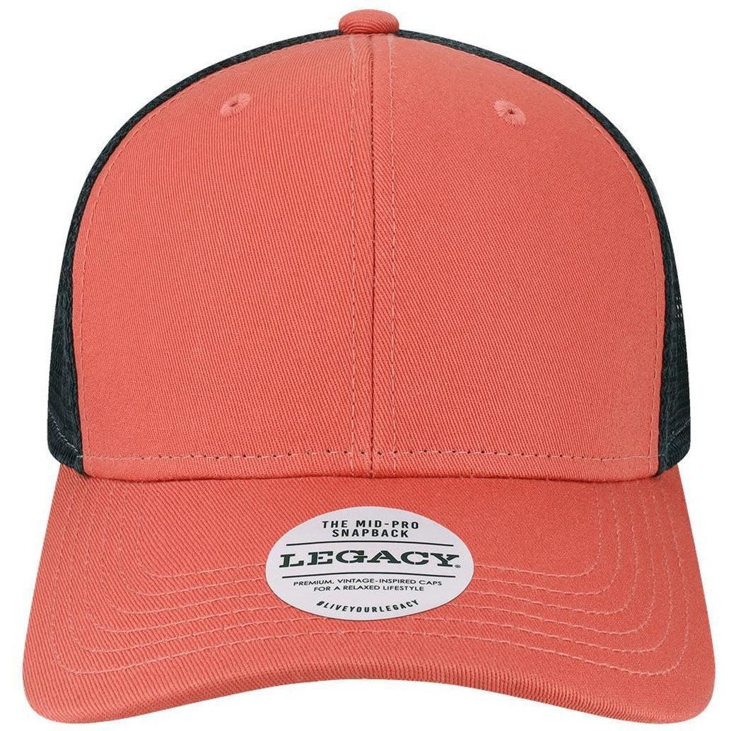 no-logo LEGACY Mid-Pro Snapback Trucker Cap-Apparel-LEGACY-Nantucket/ Navy-Adjustable-Thread Logic