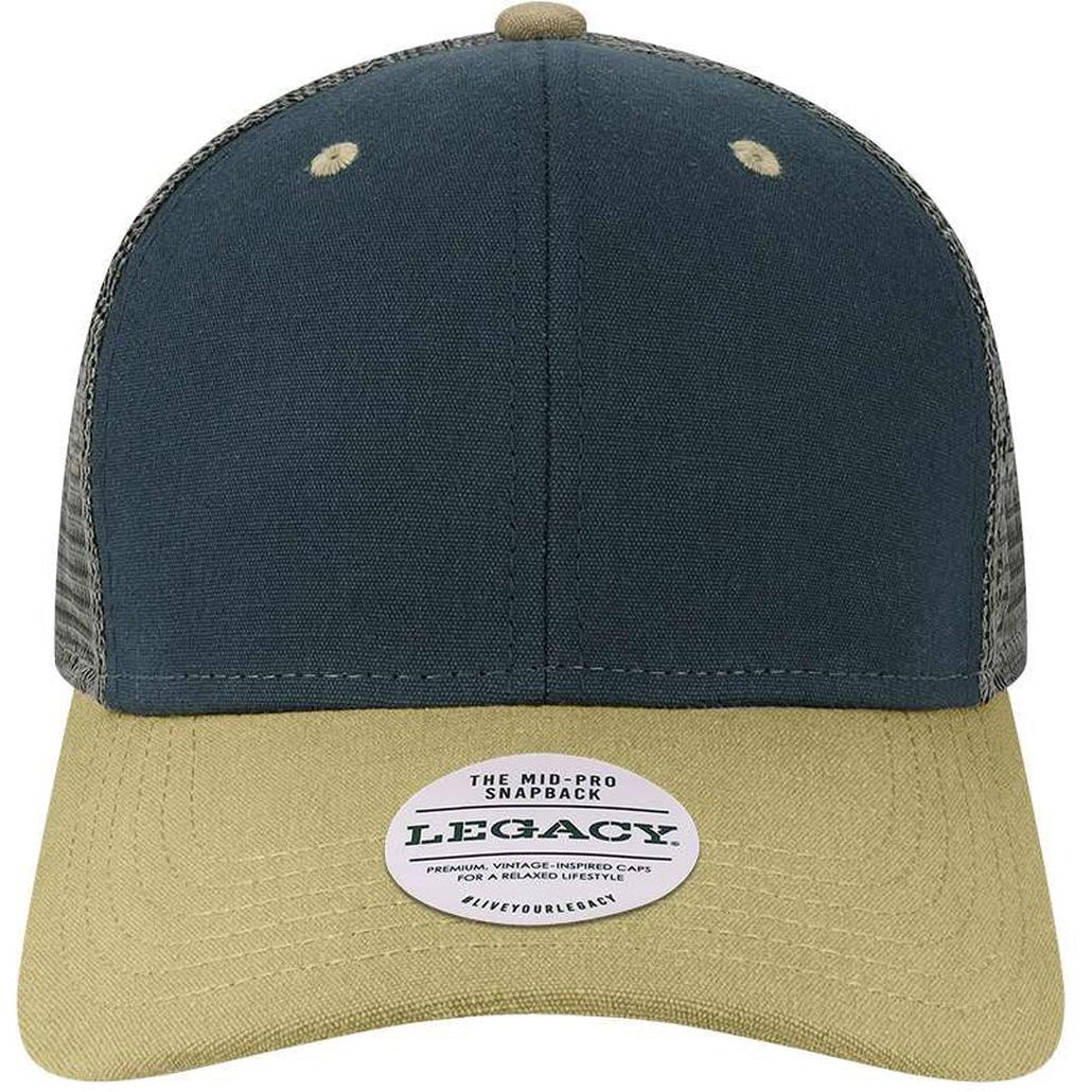no-logo LEGACY Mid-Pro Snapback Trucker Cap-Apparel-LEGACY-Navy/ Vegas/ Dark Grey-Adjustable-Thread Logic