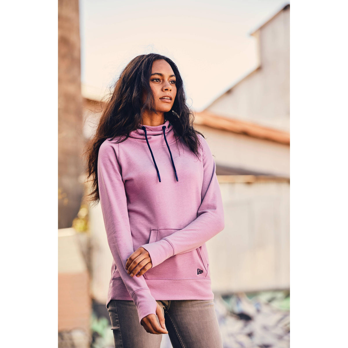 no-logo New Era Women's Tri-Blend Fleece Pullover Hoodie-Hoodies-New Era-Thread Logic