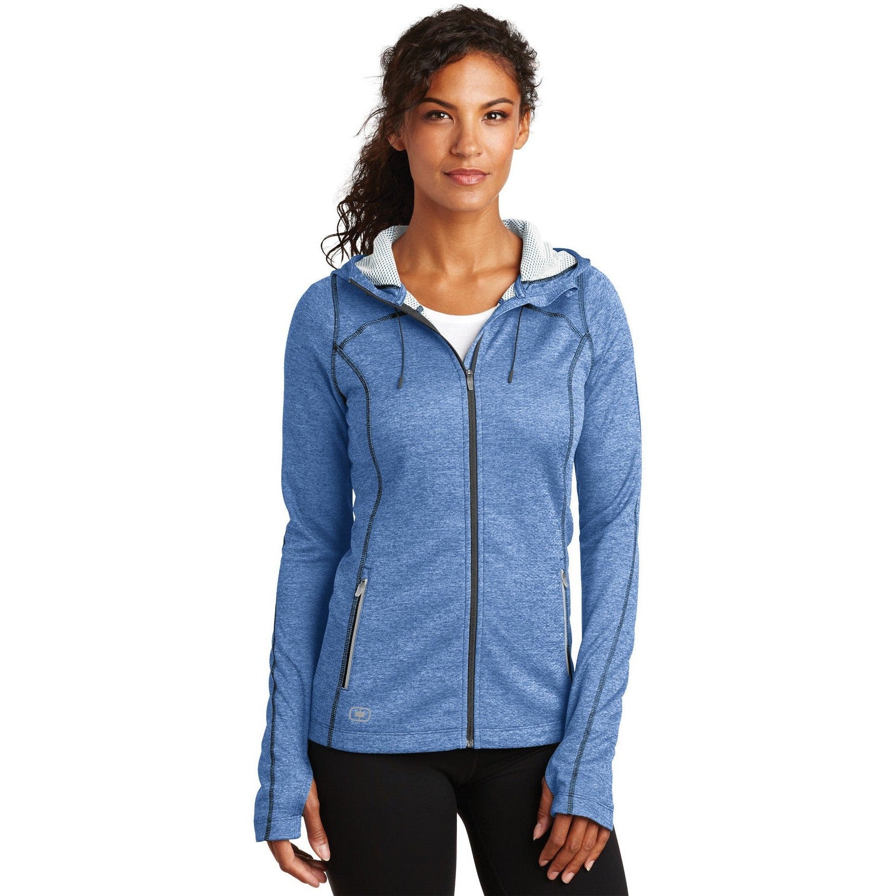 no-logo CLOSEOUT - OGIO Ladies Pursuit Full-Zip-OGIO-Electric Blue-M-Thread Logic