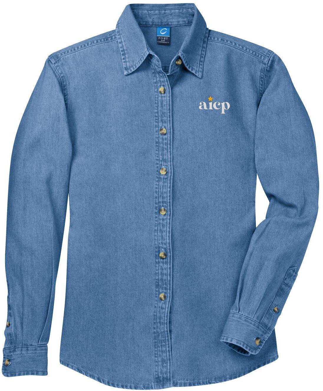 Port & Company LSP10 Women Long-Sleeve Value Denim Shirt Faded Blue L Port & Company LSP10 Women Long-Sleeve Value Denim Shirt Faded Blue L