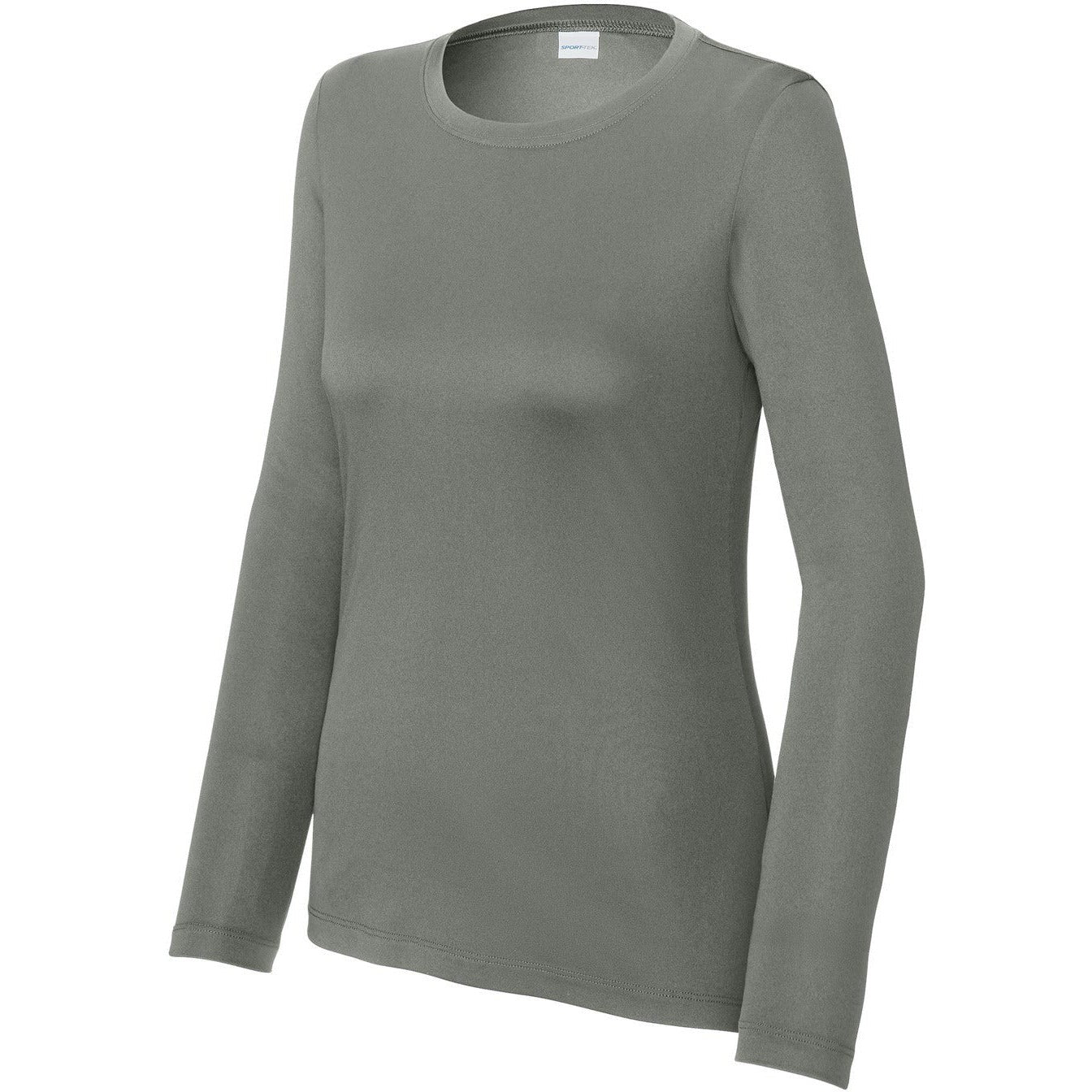 Sport-Tek Ladies Posi-UV Pro Long Sleeve-Sport-Tek-Dark Smoke Grey-XS-Thread Logic