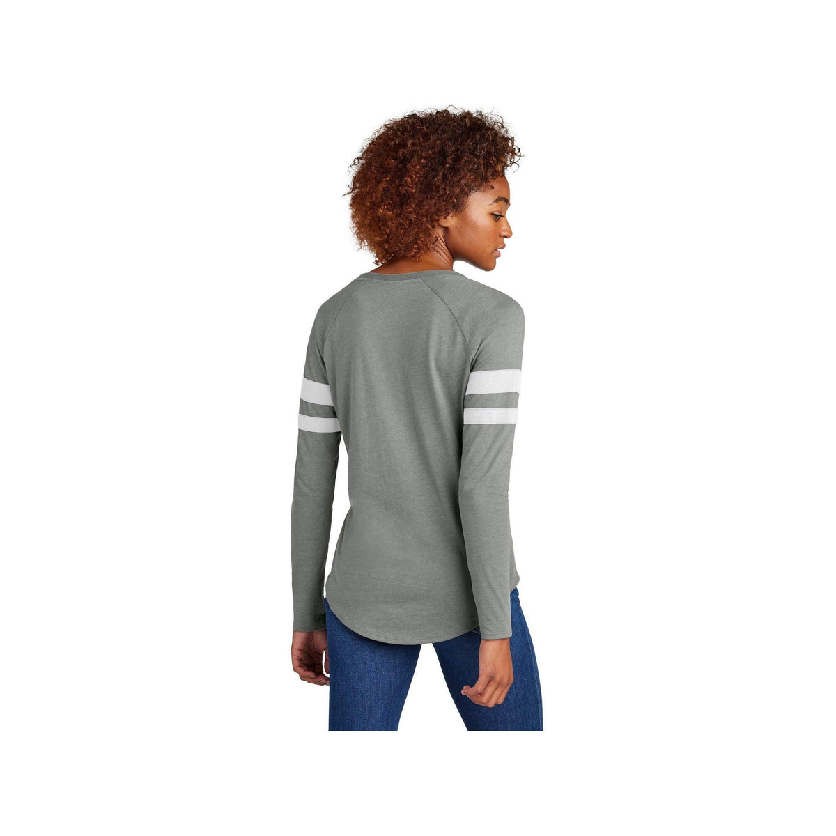 no-logo Sport-Tek Ladies Halftime Stripe Long Sleeve V-Neck Tee-Sport-Tek-Thread Logic