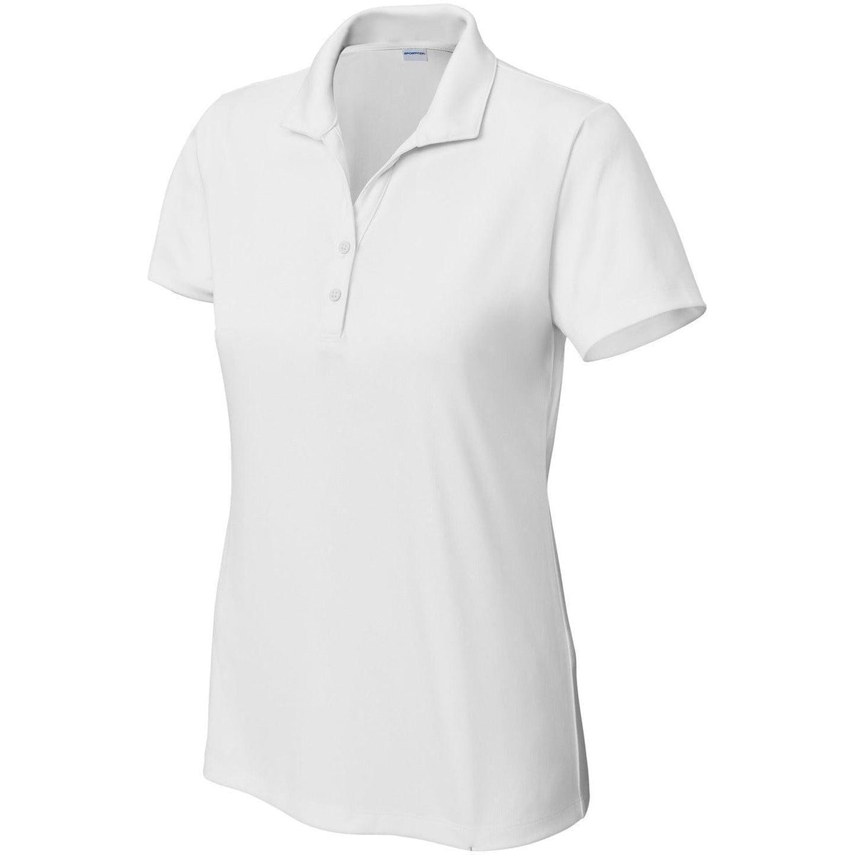 logo-left Sport-Tek Ladies PosiCharge Re-Compete Polo-Sport-Tek-White-XS-Thread Logic