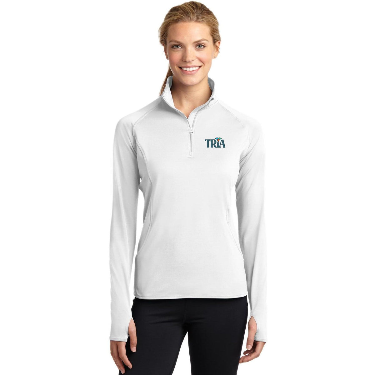 no-logo Sport-Tek Women's Sport-Wick Stretch 1/2-Zip-Quarter Zips-Sport-Tek-Thread Logic