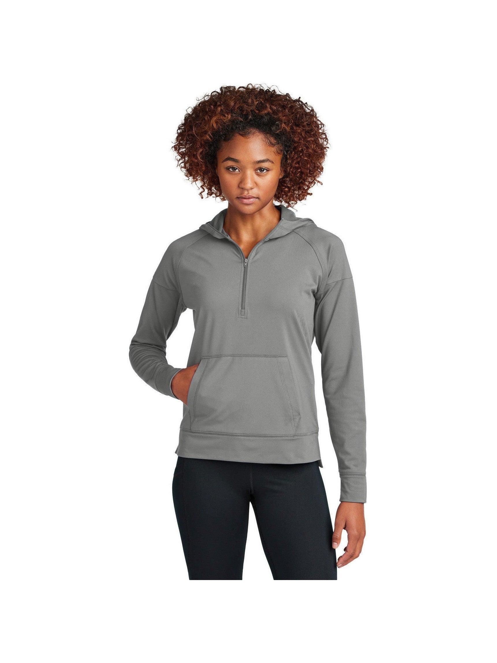 no-logo Sport-Tek Ladies Sport-Wick Stretch 1/2-Zip Hoodie-Sport-Tek-Thread Logic