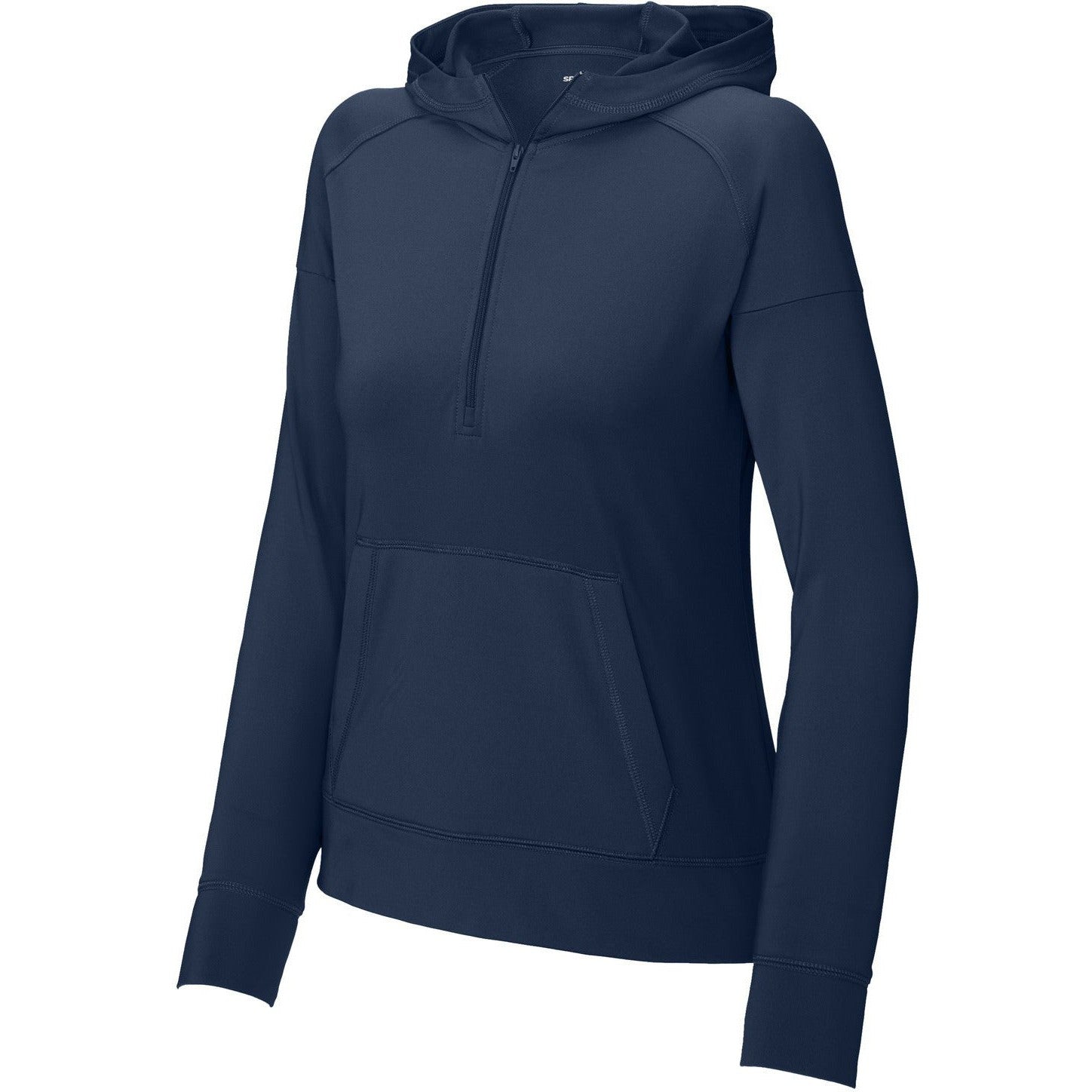 Sport-Tek Ladies Sport-Wick Stretch 1/2-Zip Hoodie-Sport-Tek-True Navy-XS-Thread Logic