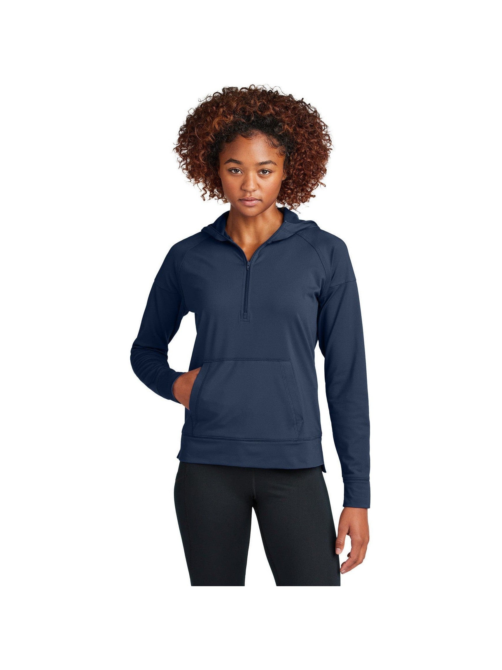 no-logo Sport-Tek Ladies Sport-Wick Stretch 1/2-Zip Hoodie-Sport-Tek-Thread Logic