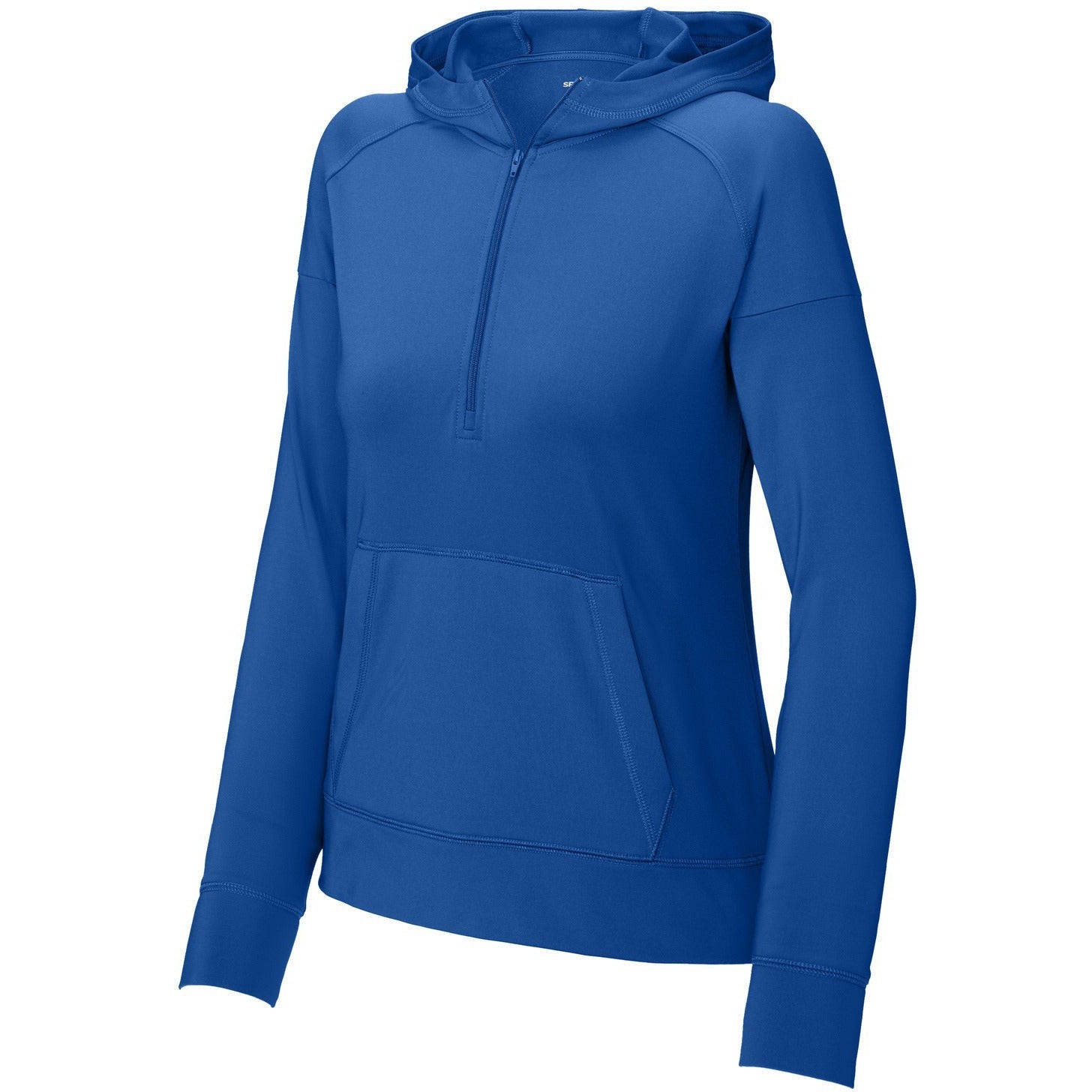 Sport-Tek Ladies Sport-Wick Stretch 1/2-Zip Hoodie-Sport-Tek-True Royal-XS-Thread Logic