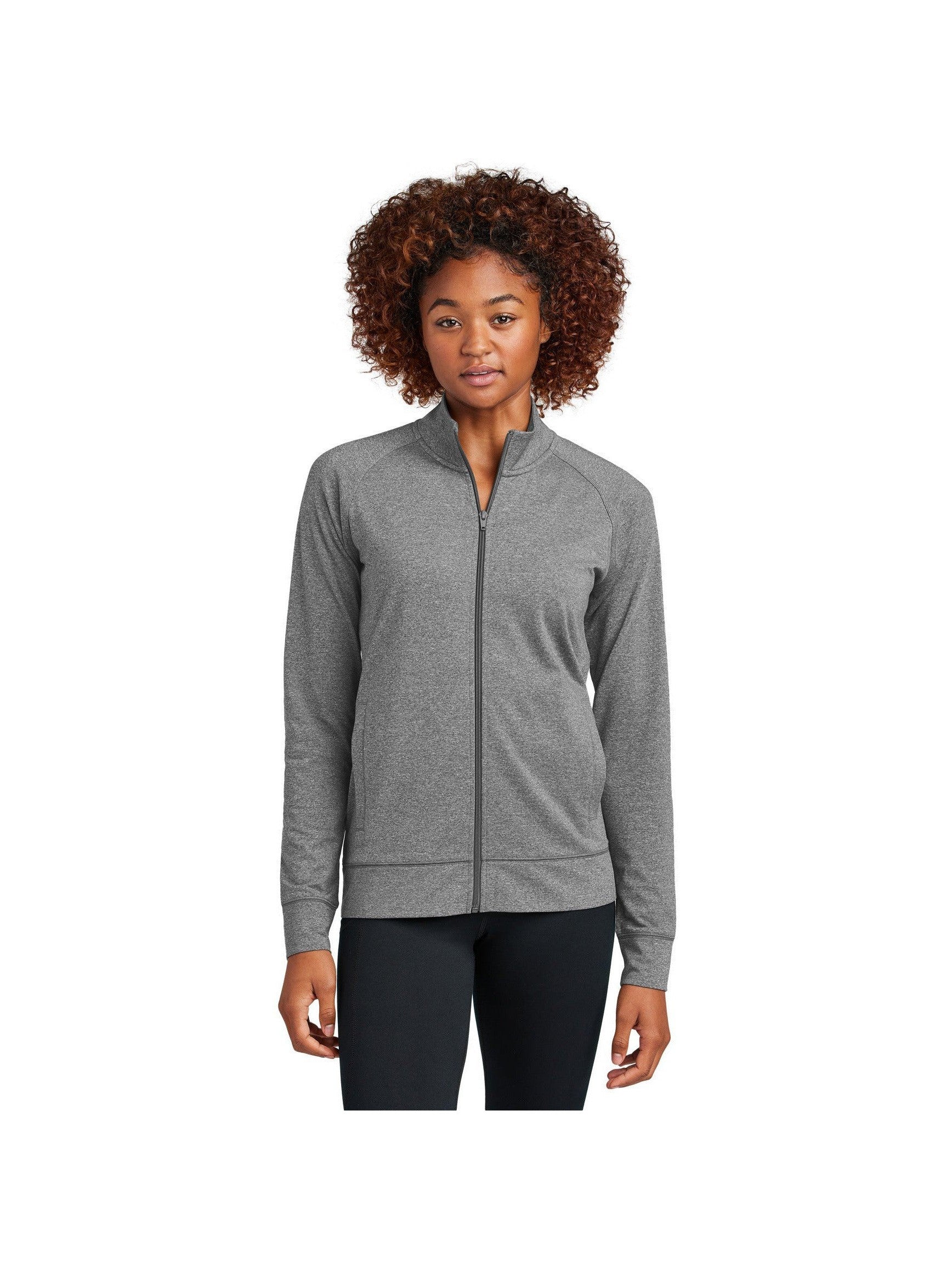 no-logo Sport-Tek Ladies Sport-Wick Stretch Full-Zip Cadet Jacket-Sport-Tek-Thread Logic