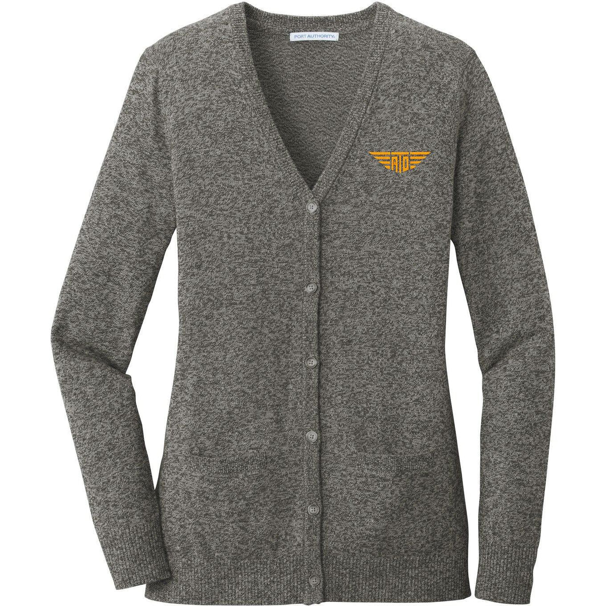 no-logo Port Authority Women's Marled Cardigan Sweater-Sweaters-Port Authority-Thread Logic