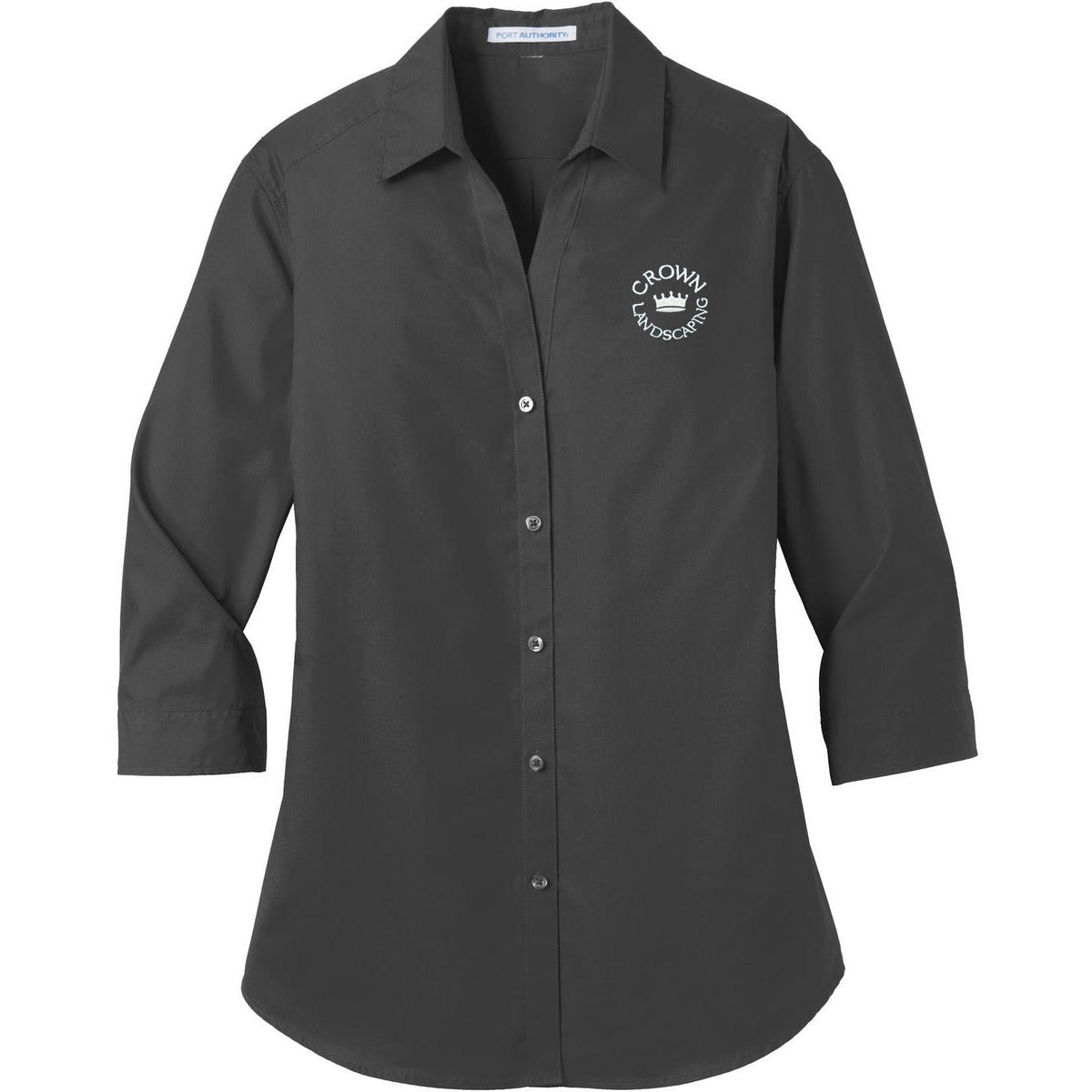 no-logo Port Authority Women's 3/4-Sleeve Carefree Poplin Shirt-Dress Shirts-Port Authority-Thread Logic
