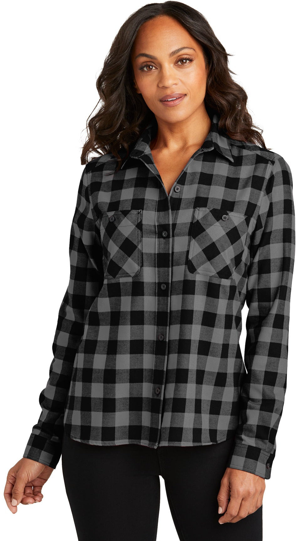 no-logo Port Authority Ladies Plaid Flannel Shirt-Port Authority-Thread Logic